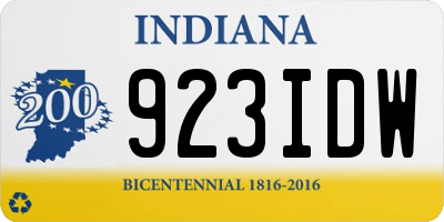 IN license plate 923IDW