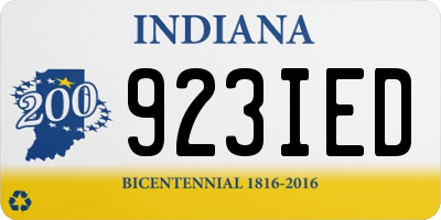 IN license plate 923IED