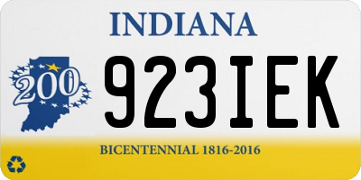 IN license plate 923IEK
