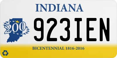 IN license plate 923IEN