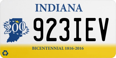 IN license plate 923IEV
