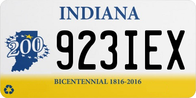 IN license plate 923IEX