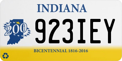 IN license plate 923IEY