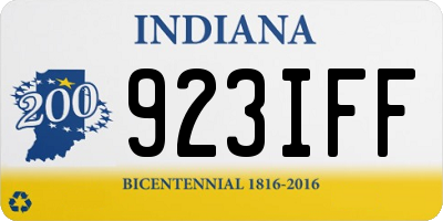 IN license plate 923IFF