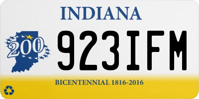 IN license plate 923IFM