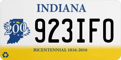 IN license plate 923IFO