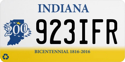 IN license plate 923IFR