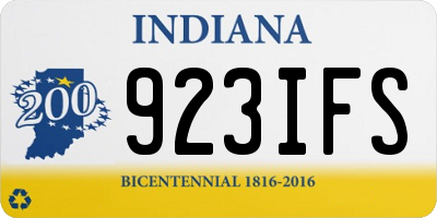 IN license plate 923IFS