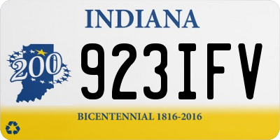 IN license plate 923IFV