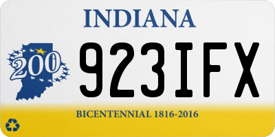 IN license plate 923IFX