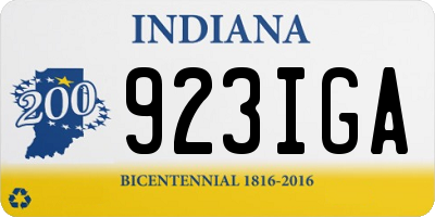 IN license plate 923IGA