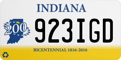 IN license plate 923IGD
