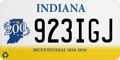 IN license plate 923IGJ