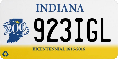 IN license plate 923IGL