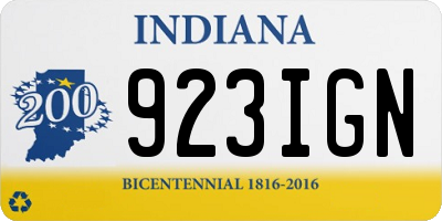 IN license plate 923IGN