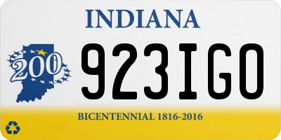 IN license plate 923IGO
