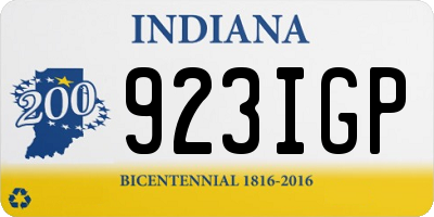 IN license plate 923IGP