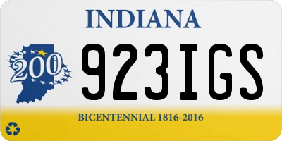 IN license plate 923IGS