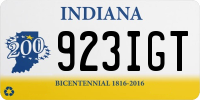 IN license plate 923IGT