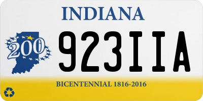 IN license plate 923IIA