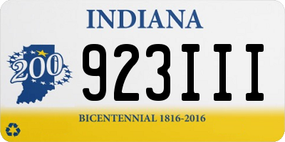 IN license plate 923III