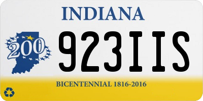 IN license plate 923IIS