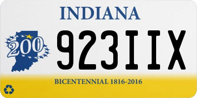 IN license plate 923IIX