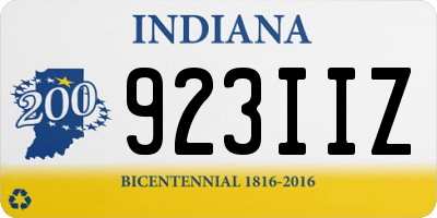 IN license plate 923IIZ