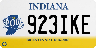 IN license plate 923IKE
