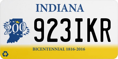 IN license plate 923IKR