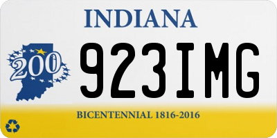 IN license plate 923IMG