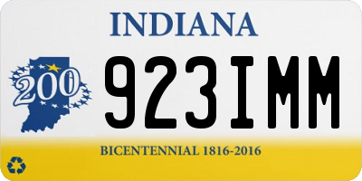 IN license plate 923IMM