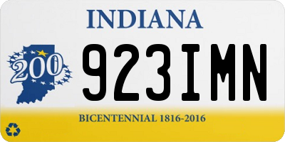 IN license plate 923IMN