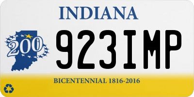 IN license plate 923IMP