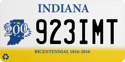 IN license plate 923IMT