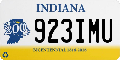 IN license plate 923IMU