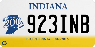 IN license plate 923INB