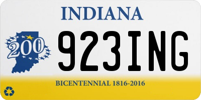 IN license plate 923ING