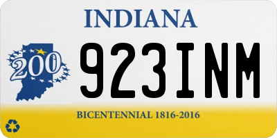 IN license plate 923INM