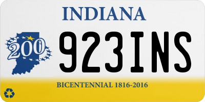 IN license plate 923INS