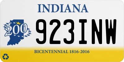 IN license plate 923INW