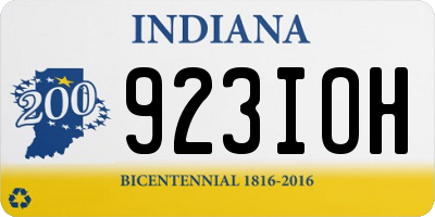 IN license plate 923IOH