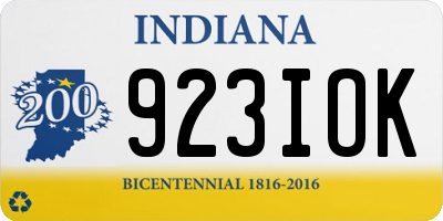 IN license plate 923IOK