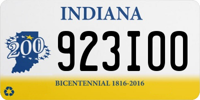 IN license plate 923IOO