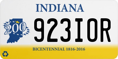 IN license plate 923IOR