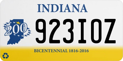 IN license plate 923IOZ