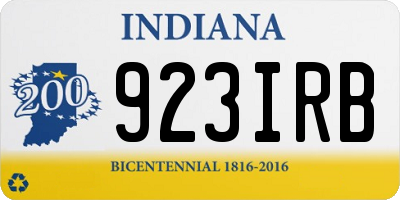 IN license plate 923IRB