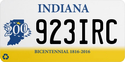 IN license plate 923IRC