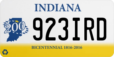 IN license plate 923IRD