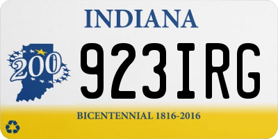 IN license plate 923IRG